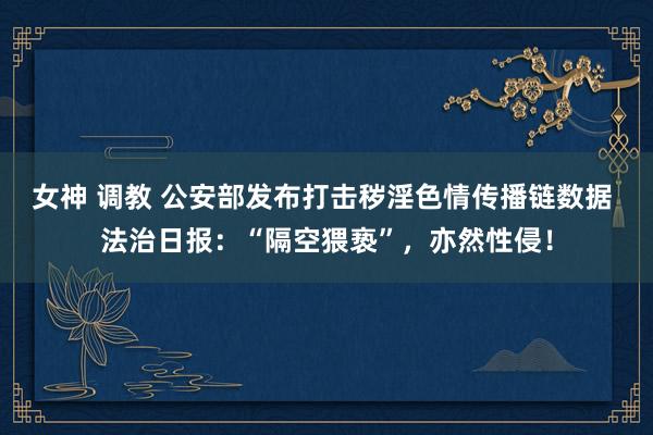 女神 调教 公安部发布打击秽淫色情传播链数据 法治日报：“隔空猥亵”，亦然性侵！